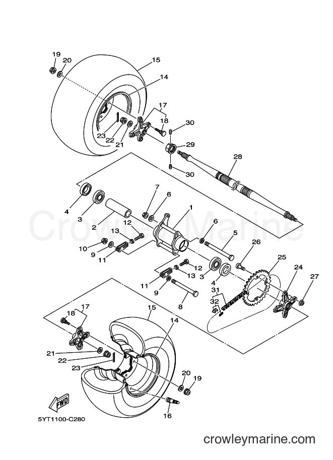 Yamaha Motors YFM350 (1BS8) [010] - REAR WHEEL