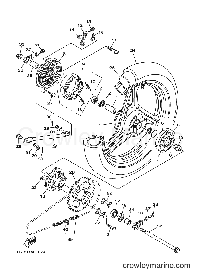 Yamaha Motors YBR125ED (3D96) [010] - REAR WHEEL