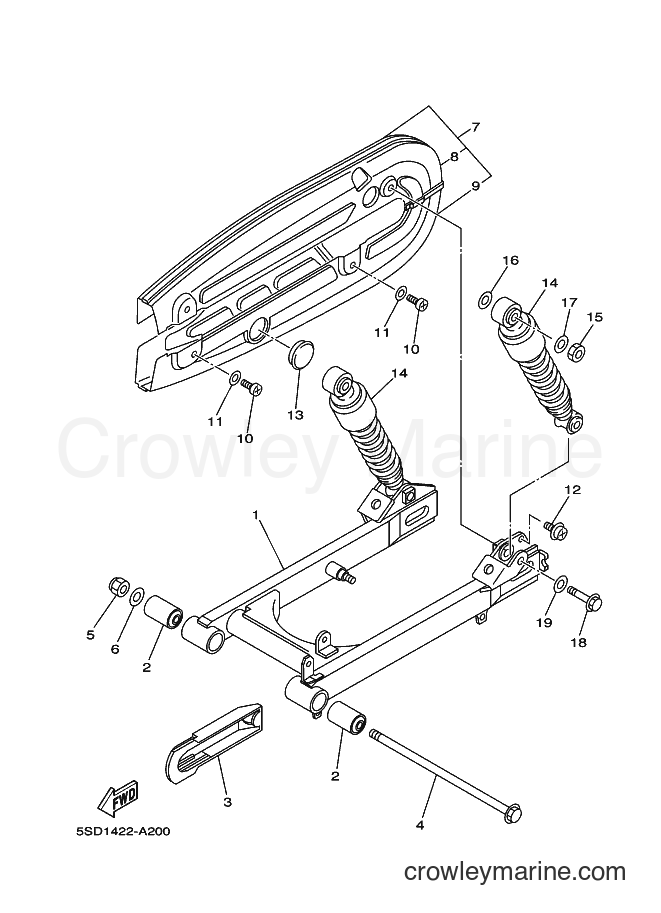 2002 Scooter T105SE - T105SE (5SD1) [010] - REAR ARM & SUSPENSION