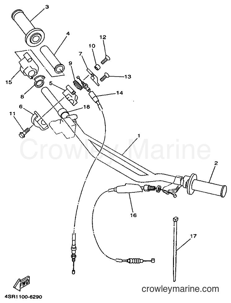 1996 Dirt Bike YZ250 - YZ250 (4SR2) [020] - STEERING HANDLE & CABLE