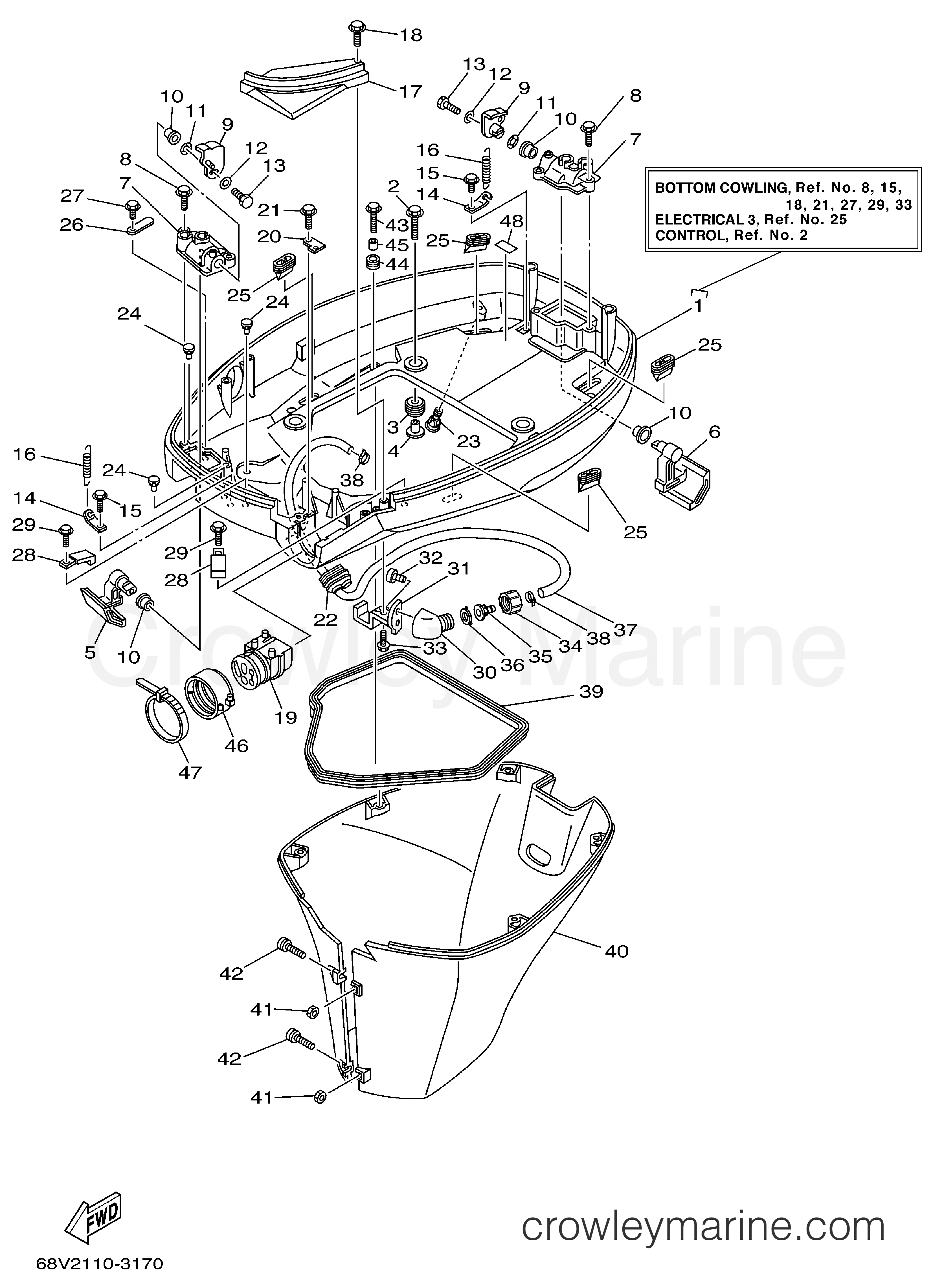 Yamaha Motors F115TJRD - BOTTOM COWLING