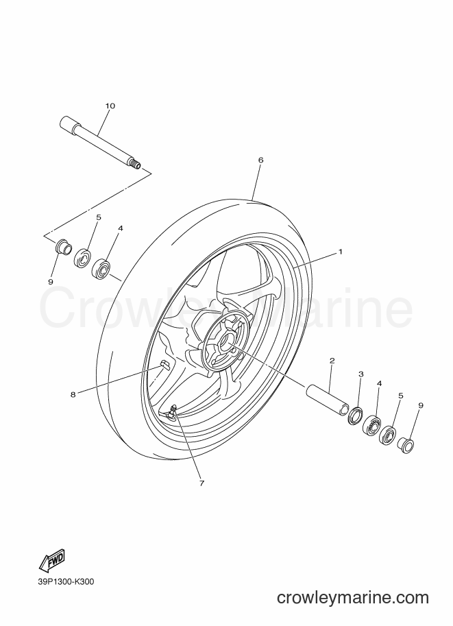 2012 Street Bike FZ8-N - FZ8-N (39PC) [010] - FRONT WHEEL