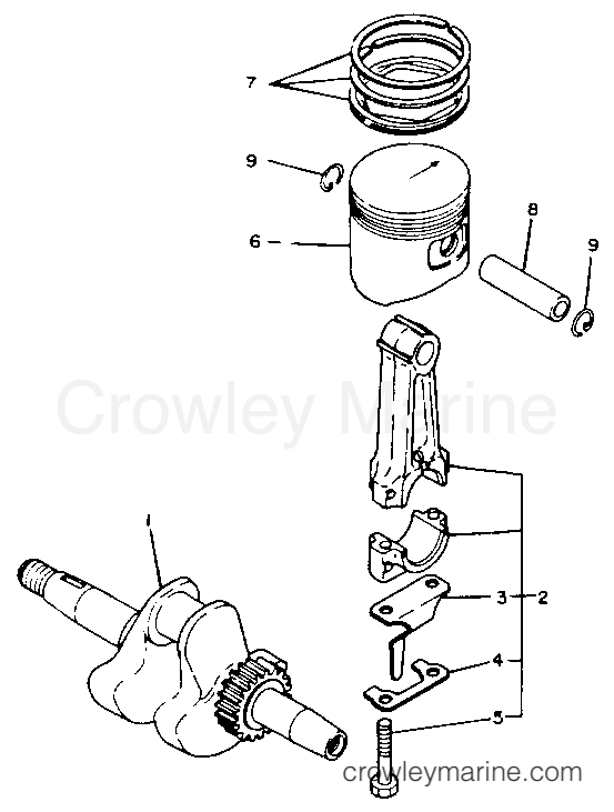 Yamaha Motors EF600 - CRANKSHAFT PISTON