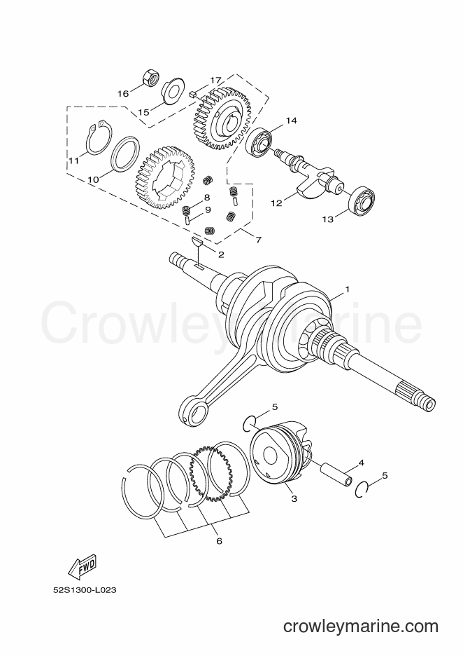 2012 Scooter HW125 - HW125 (53B1) [010] - CRANKSHAFT & PISTON