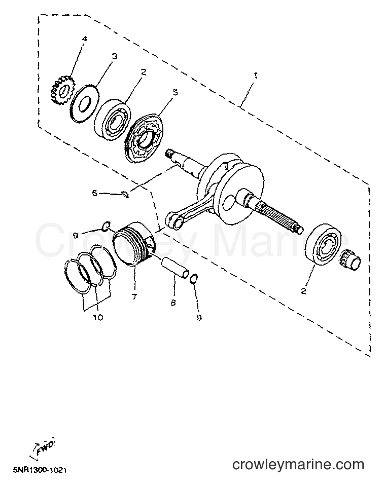 2001 Scooter YP150D - YP150D (5NS1) [010] - CRANKSHAFT & PISTON