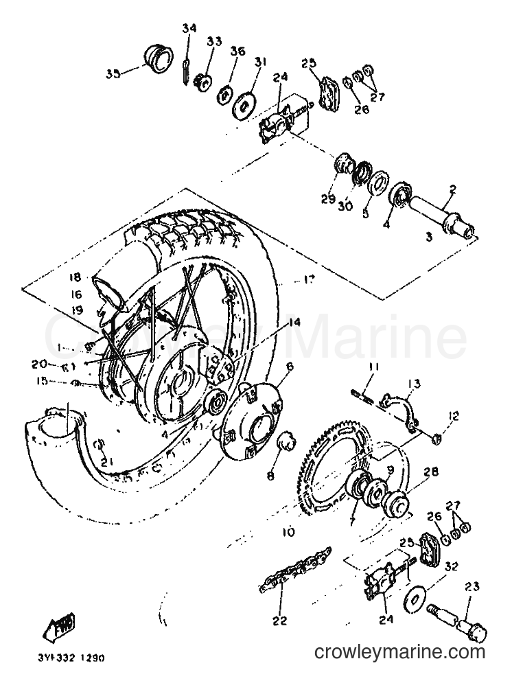 Yamaha Motors XTZ660 (3YF3) [999] - REAR WHEEL