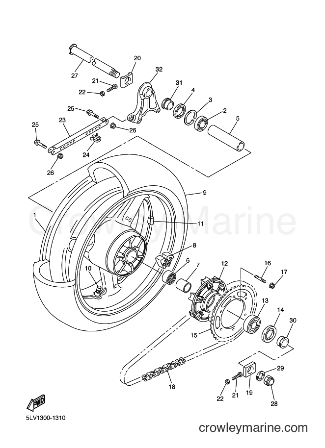 Yamaha Motors FZS1000S (5LVN) [090] - REAR WHEEL