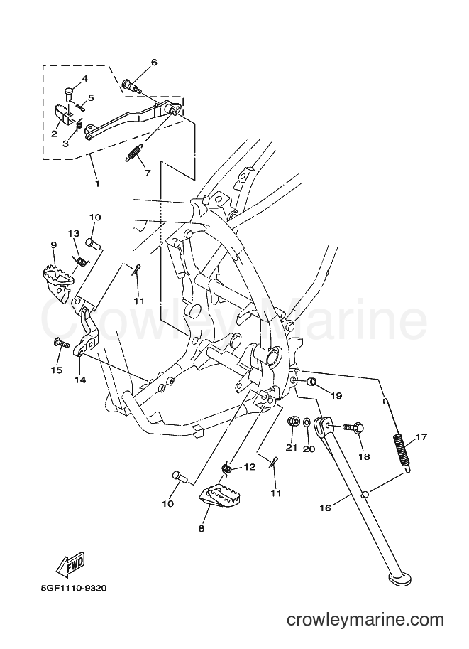 2000 Dirt Bike TT-R250 - TT-R250 (5GF6) [010] - STAND. FOOTREST