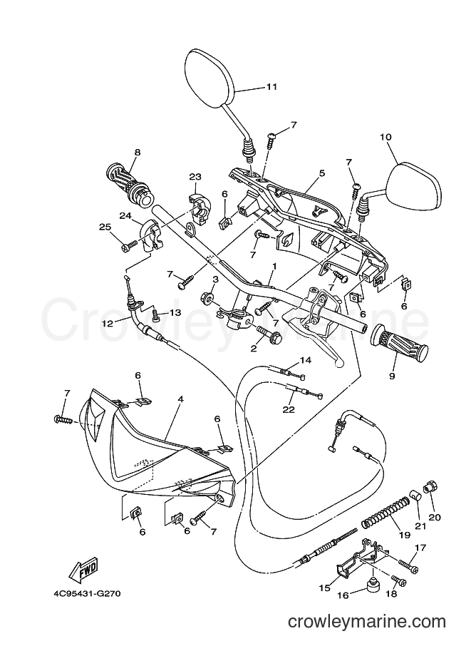 Yamaha Motors AL115C (4C95) [010] - STEERING HANDLE & CABLE