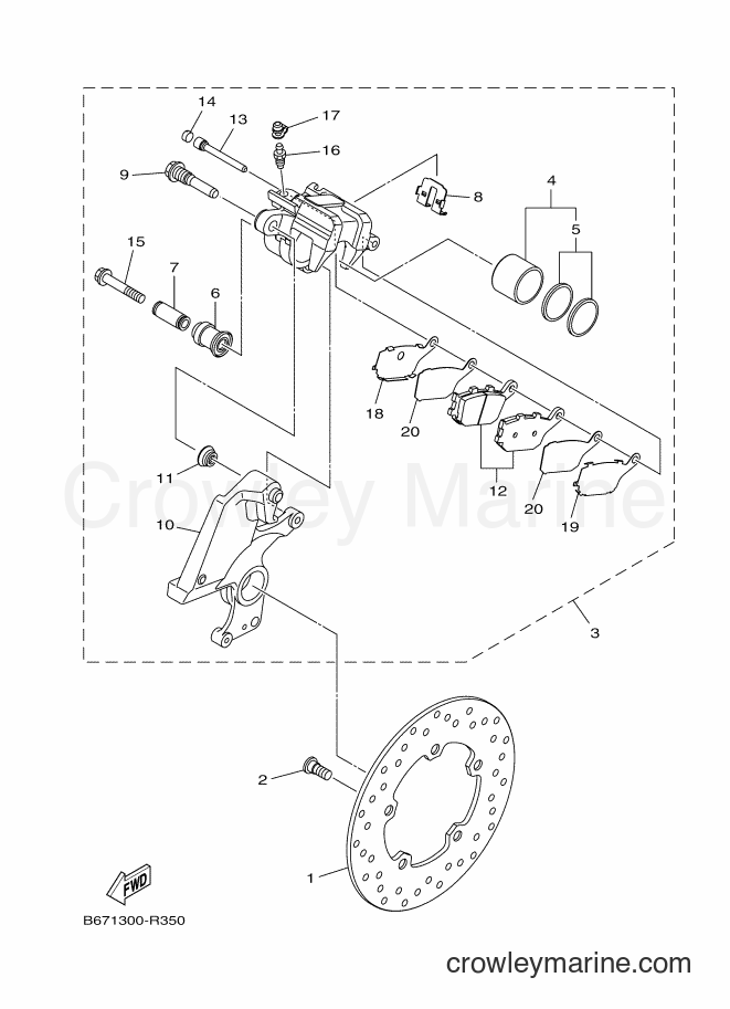 Yamaha Motors MTN1000 (B671) [010] - REAR BRAKE CALIPER