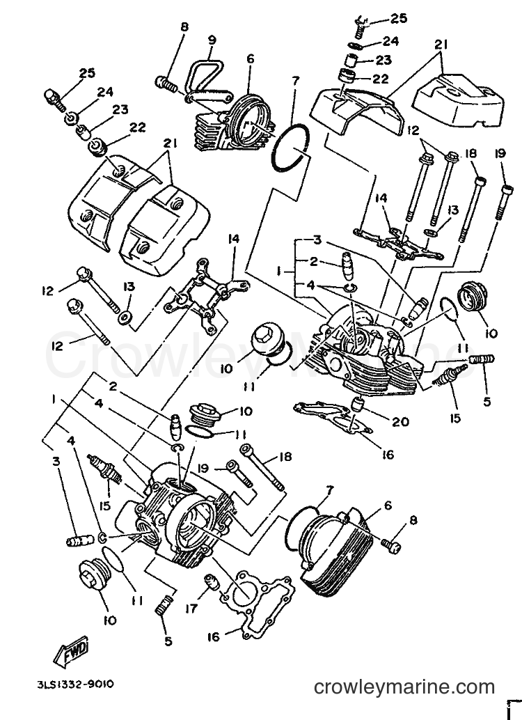 1989 Cruiser XV240 - XV240 (3KF1) [999] - CYLINDER HEAD