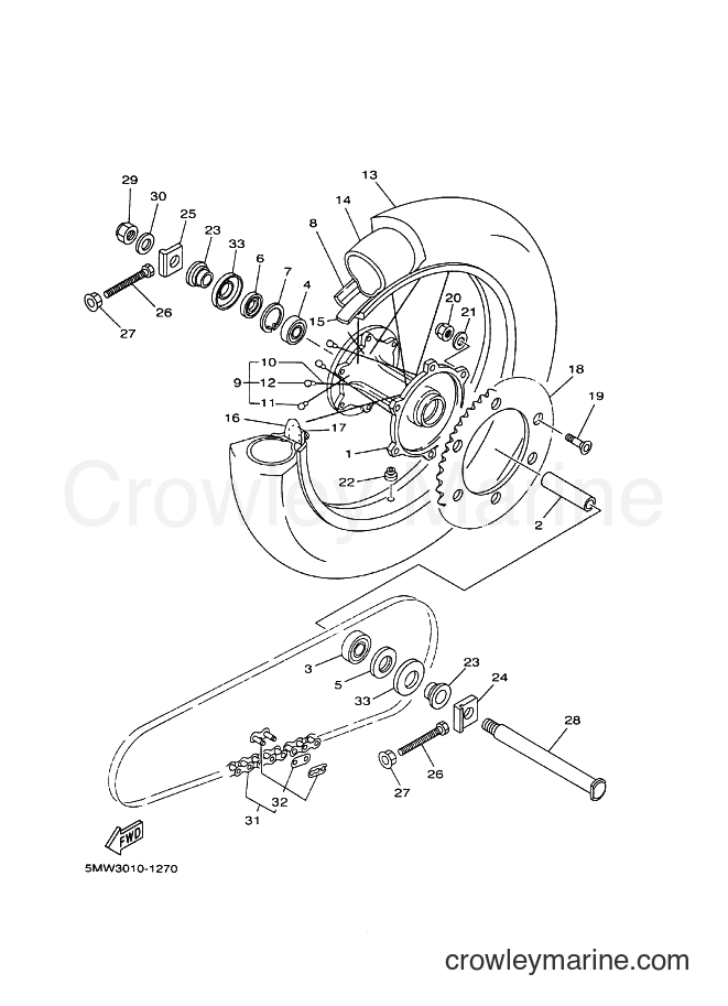 Yamaha Motors YZ250 (5MW3) [010] - REAR WHEEL