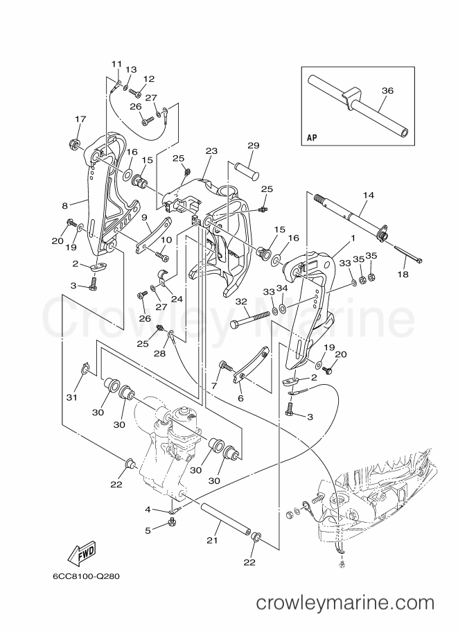Yamaha Motors VF200LA-2016 (6CD8) [050] - BRACKET 1