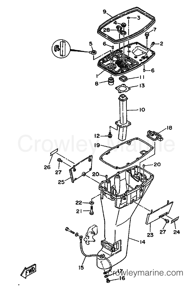 Yamaha Motors F9.9B (6G9) [999] - UPPER CASING