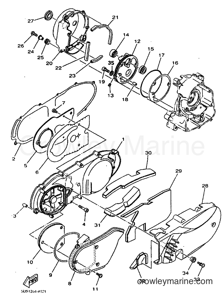1999 Scooter YP125E - YP125E (5DS8) [010] - CRANKCASE COVER 1