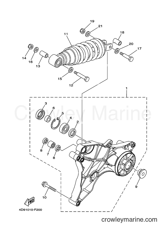2012 Maxi-Scooter YP250 - YP250 (4D95) [010] - REAR ARM & SUSPENSION