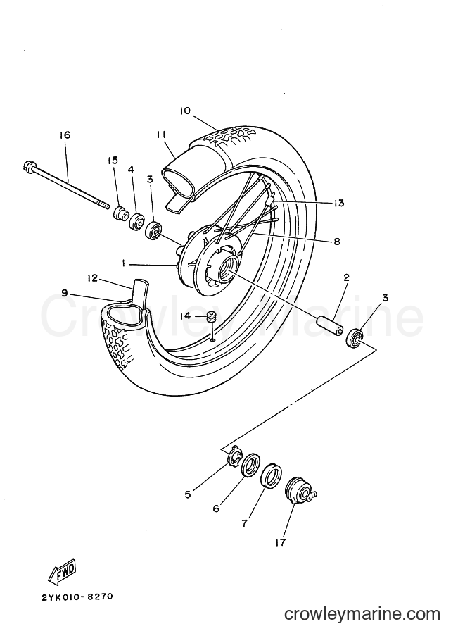 1990 Dirt Bike TDR250 - TDR250 (3NR2) [010] - FRONT WHEEL
