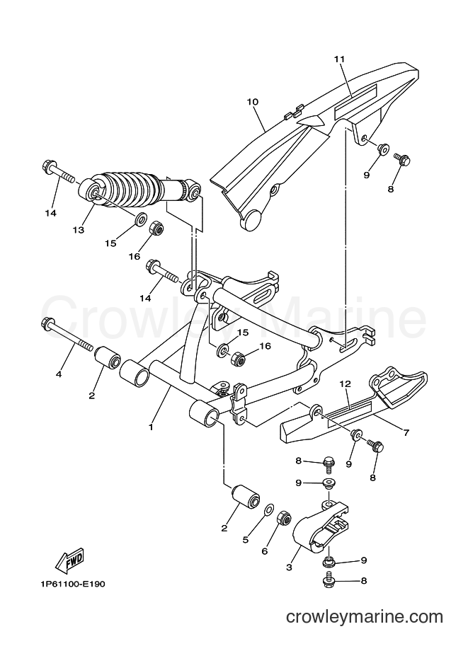 Yamaha Motors TT-R50E (2CJ3) [010] - REAR ARM & SUSPENSION