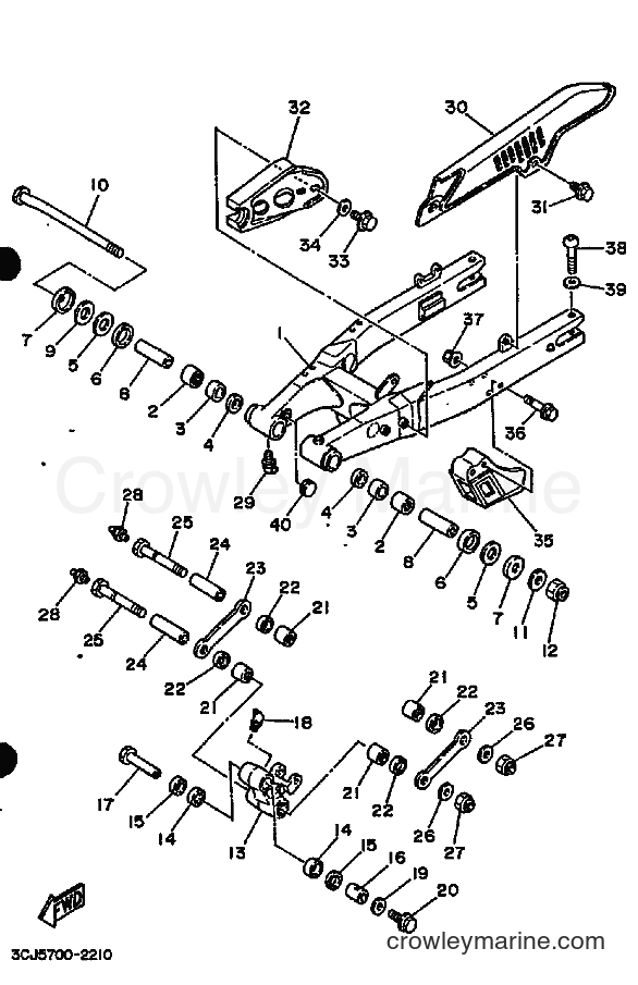 Yamaha Motors DT200R (3CJ7) [010] - REAR ARM