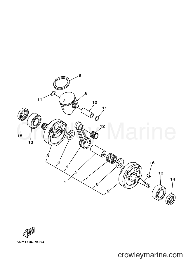2014 Dirt Bike YZ125 - YZ125 (1SRA) [010] - CRANKSHAFT & PISTON