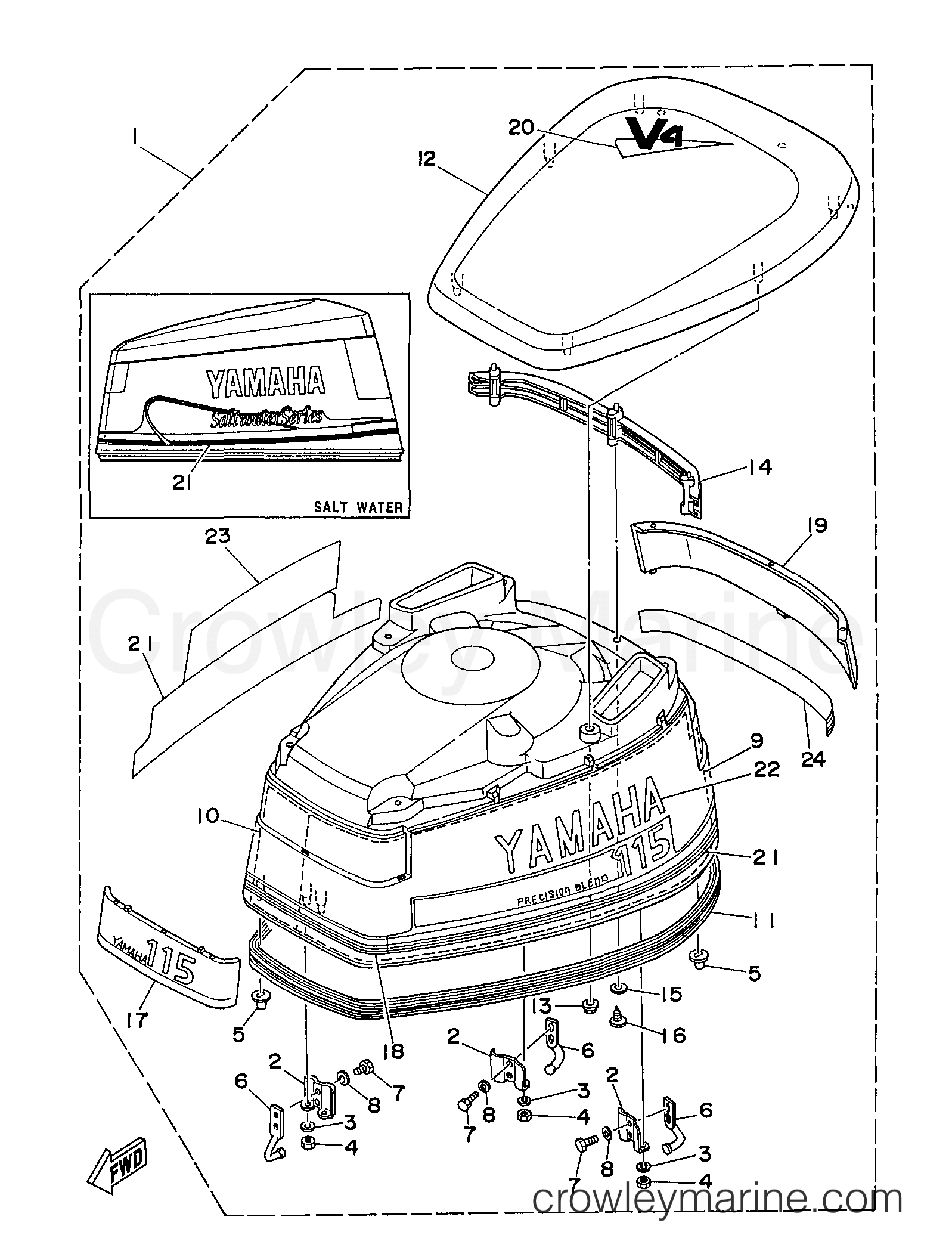 Yamaha Motors L130TXRV - TOP COWLING