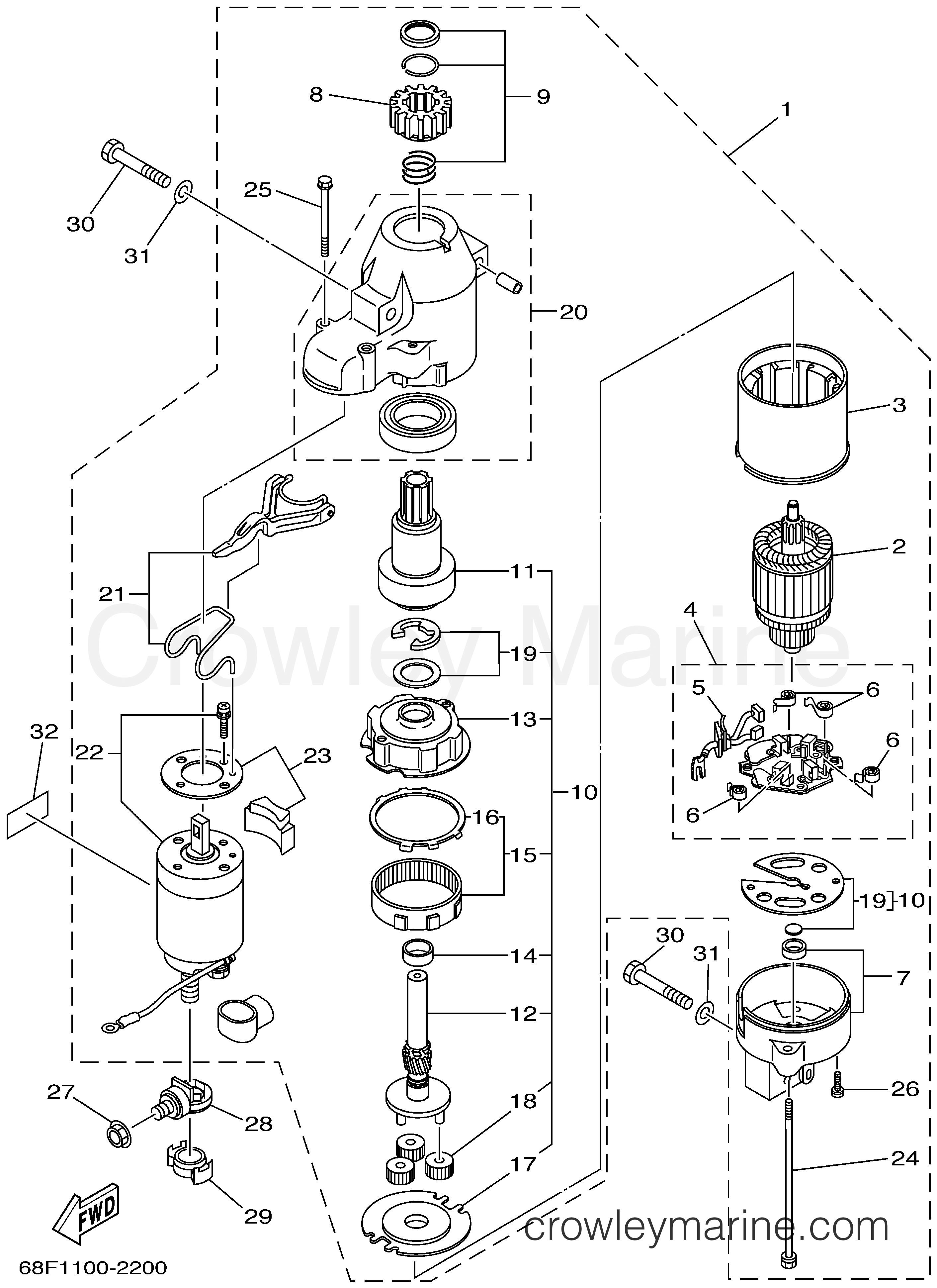 Yamaha Motors Z200TXRA - STARTING MOTOR