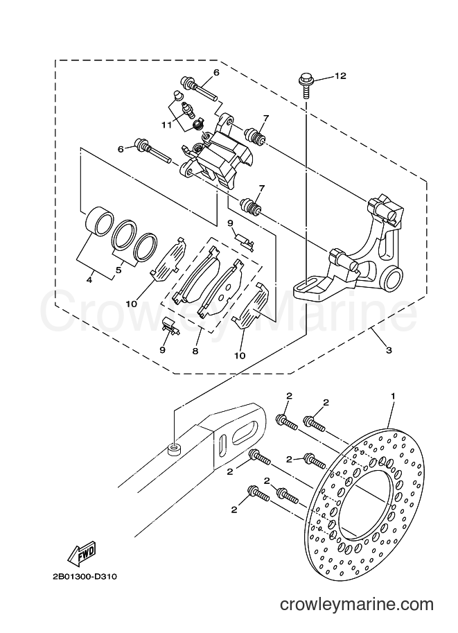 Yamaha Motors TDM900A (2B02) [080] - REAR BRAKE CALIPER