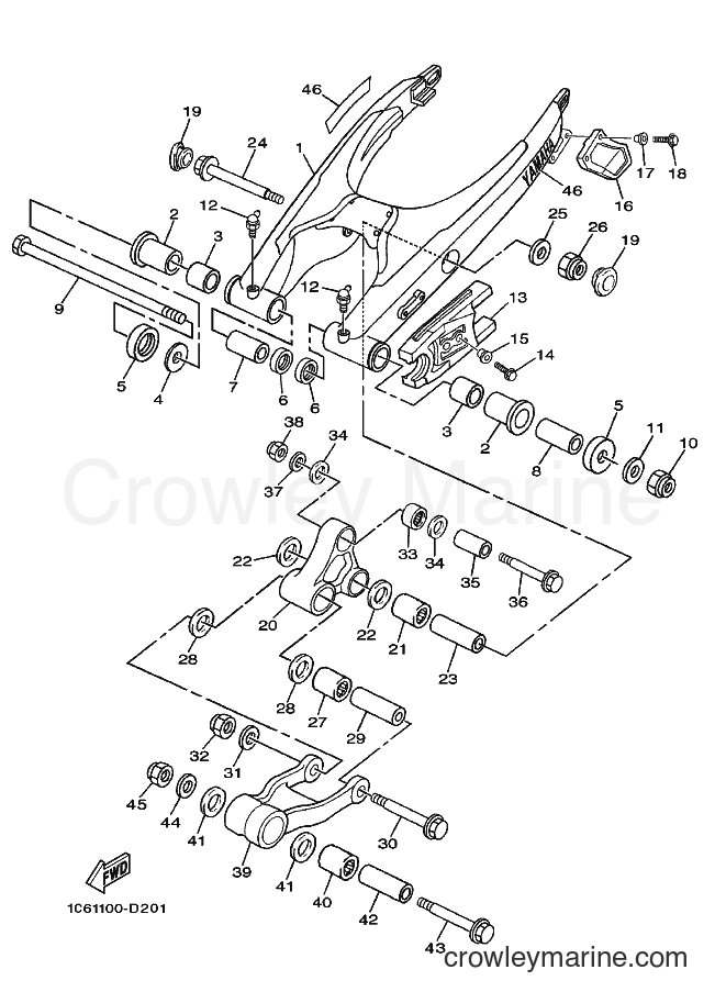 2005 Dirt Bike TT-R230 - TT-R230 (1C63) [010] - REAR ARM