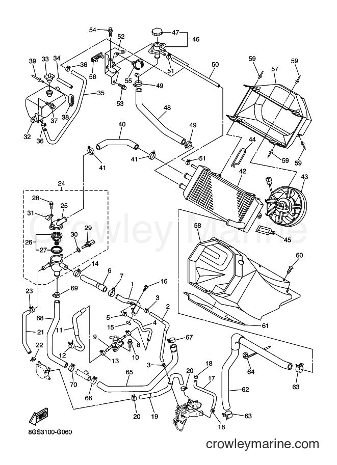 2008 Snowmobile VK10D - VK10D (8GS3) [020] - RADIATOR & HOSE