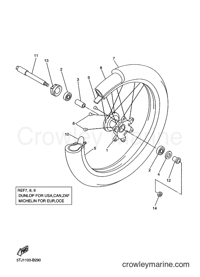 2003 Dirt Bike WR250F - WR250F (5UM2) [020] - FRONT WHEEL