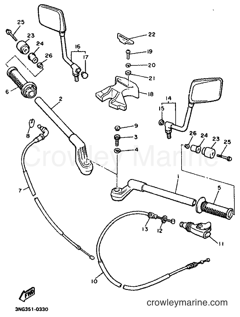 1992 Street Bike XJ900 - XJ900 (4BB2) [999] - STEERING HANDLE & CABLE