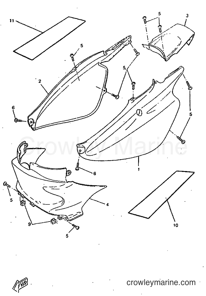 1998 Scooter CW50RSX - CW50RSX (5AY3) [999] - SIDE COVER