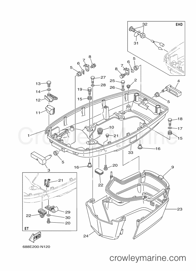 Yamaha Motors 85AETL (688E) [180] - BOTTOM COWLING