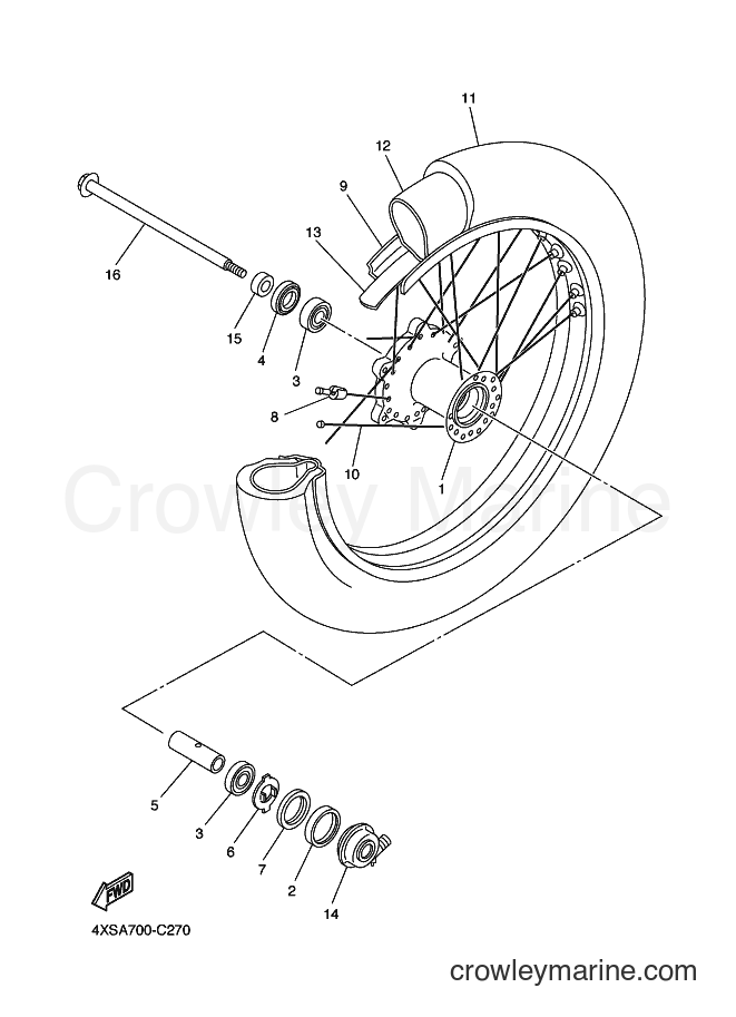 Yamaha Motors XVS650 (3B69) [010] - FRONT WHEEL