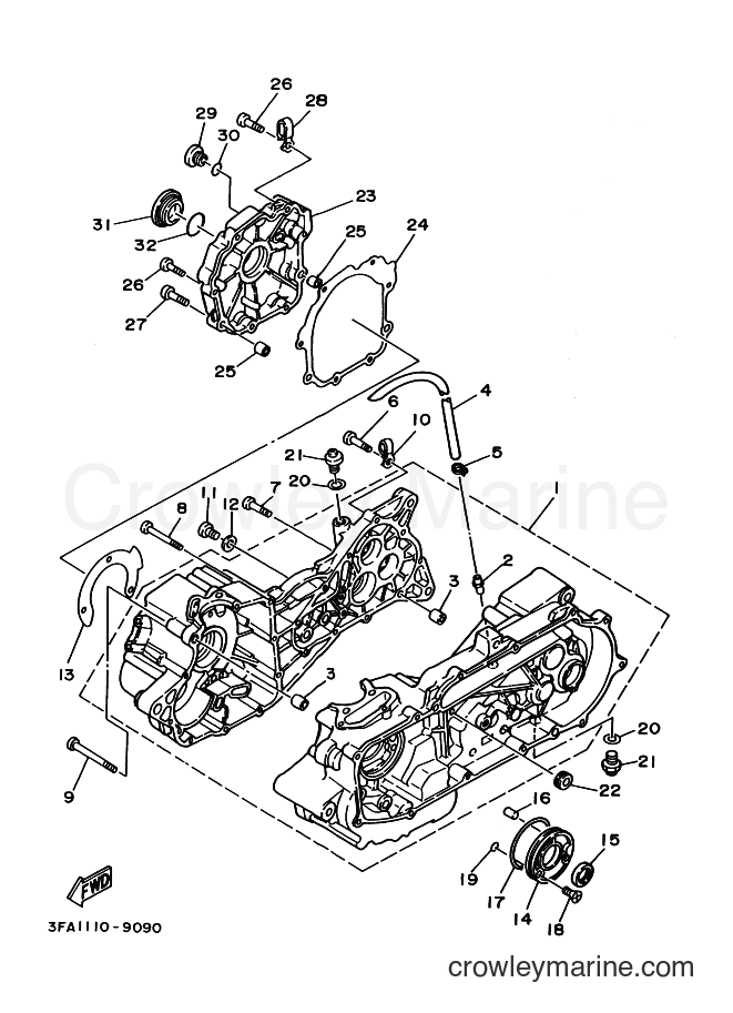 Yamaha Motors YFA1 (3FA2) [020] - CRANKCASE