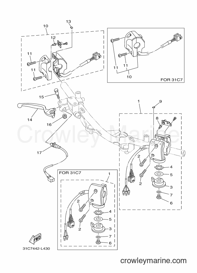 Yamaha Motors T115SEC (31C8) [010] - HANDLE SWITCH & LEVER