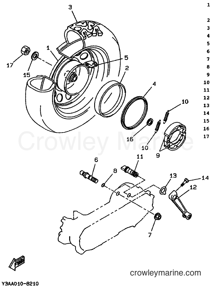 1990 Scooter CW50 - CW50 (3WW1) [999] - REAR WHEEL