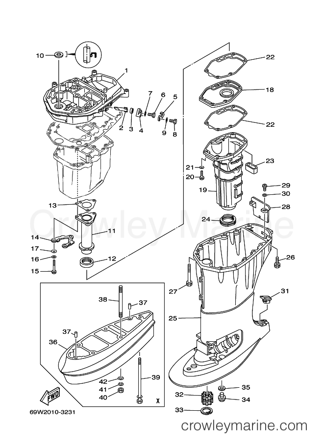 Yamaha Motors T60TLRC (68S2) [030] - UPPER CASING