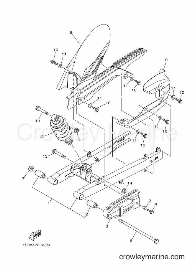 2013 Scooter T135SEC - T135SEC (1S9C) [010] - REAR ARM & SUSPENSION