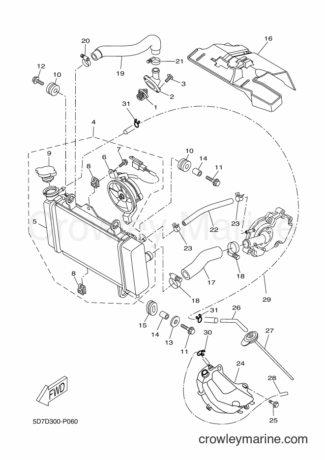 2015 Sport Bike MT125A - MT125A (5D7D) [080] - RADIATOR & HOSE