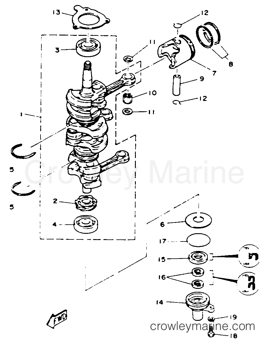 Yamaha Motors 50ELRR - CRANKSHAFT PISTON