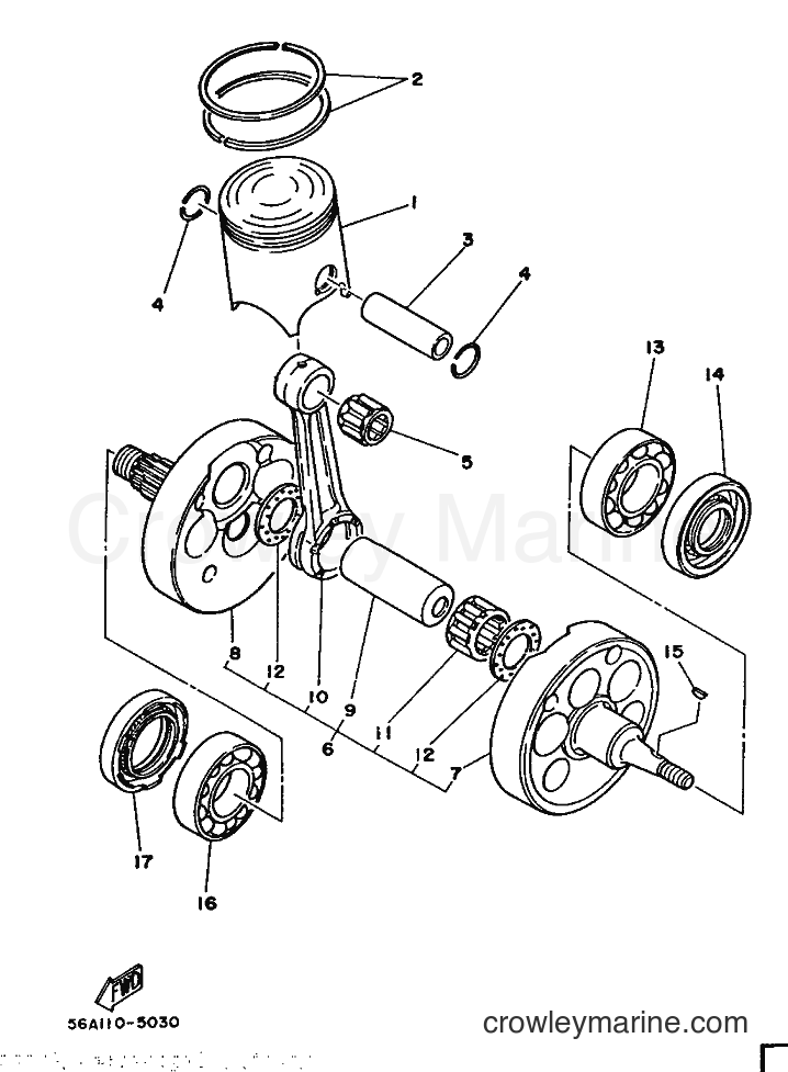 1987 Dirt Bike YZ250 - YZ250 (2HH) [999] - CRANKSHAFT & PISTON