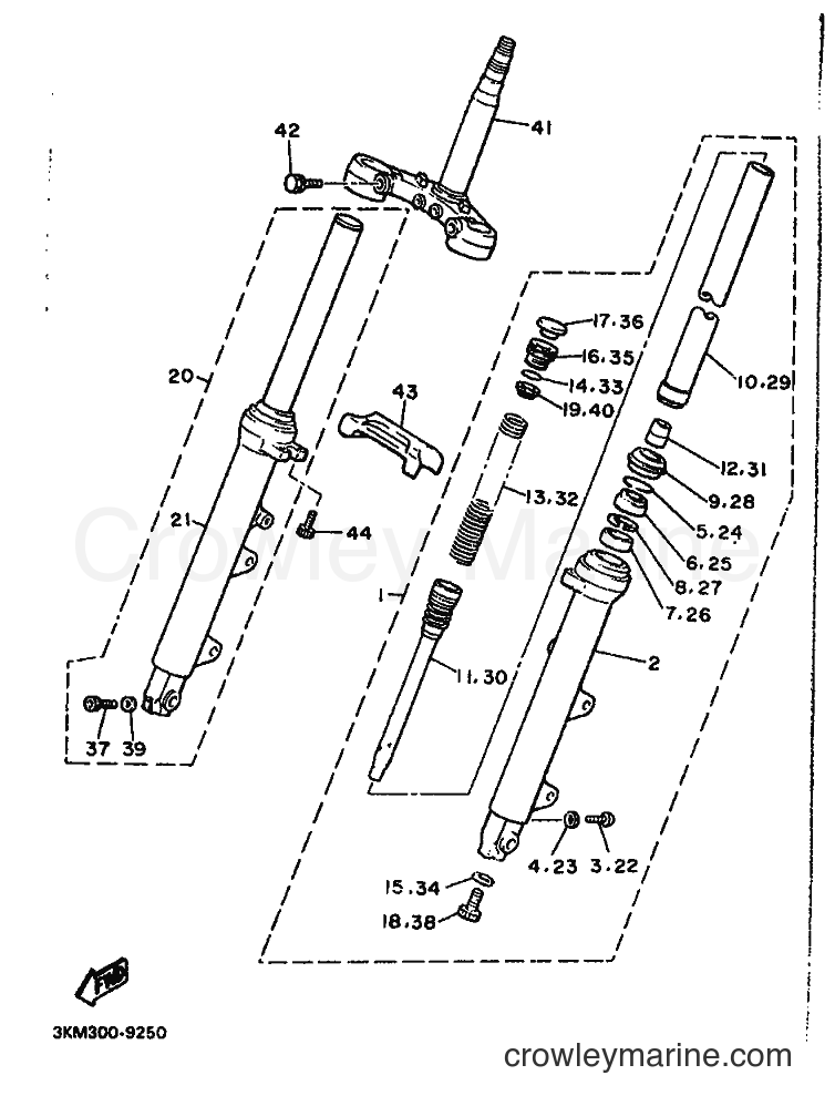 1990 Sport Bike FJ600 - FJ600 (3RC2) [010] - FRONT FORK