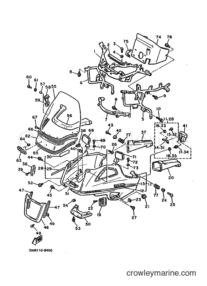 1988 Cruiser XVZ1300 - XVZ1300 (2WU0) [010] - COWLING 1
