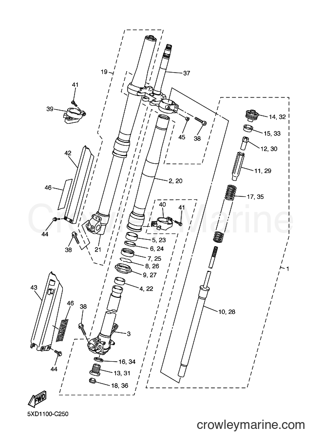 2004 Dirt Bike YZ450F - YZ450F (5XD2) [040] - FRONT FORK
