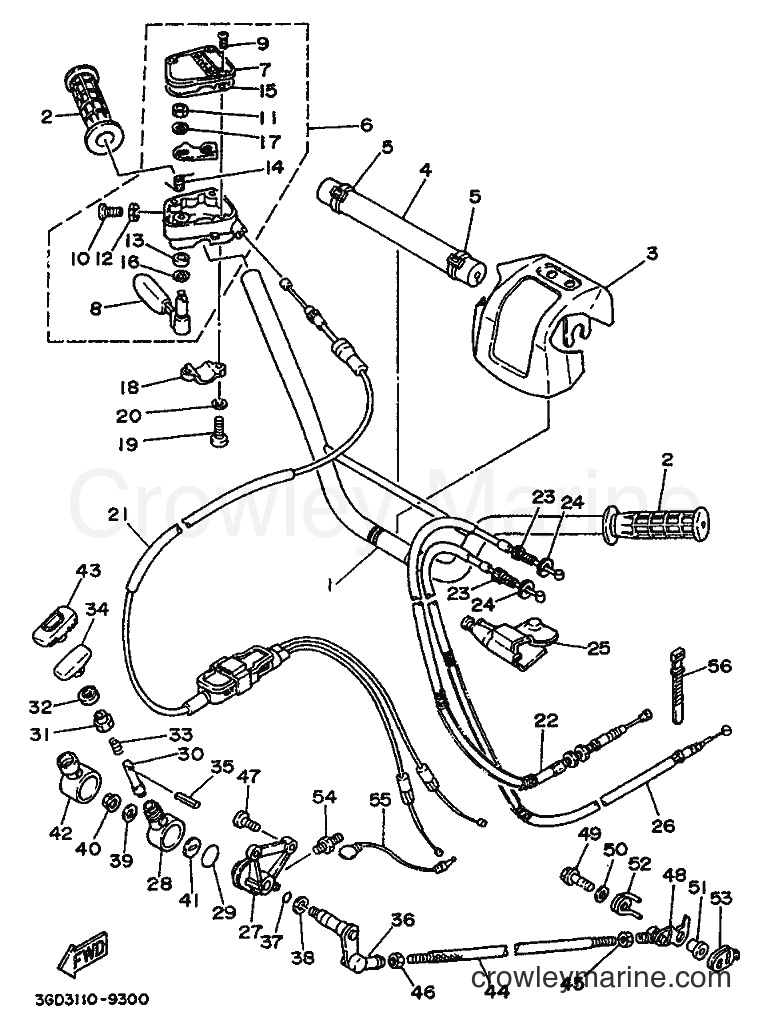 1992 ATV YFM350X - YFM350X (3GDA) [010] - STEERING HANDLE & CABLE