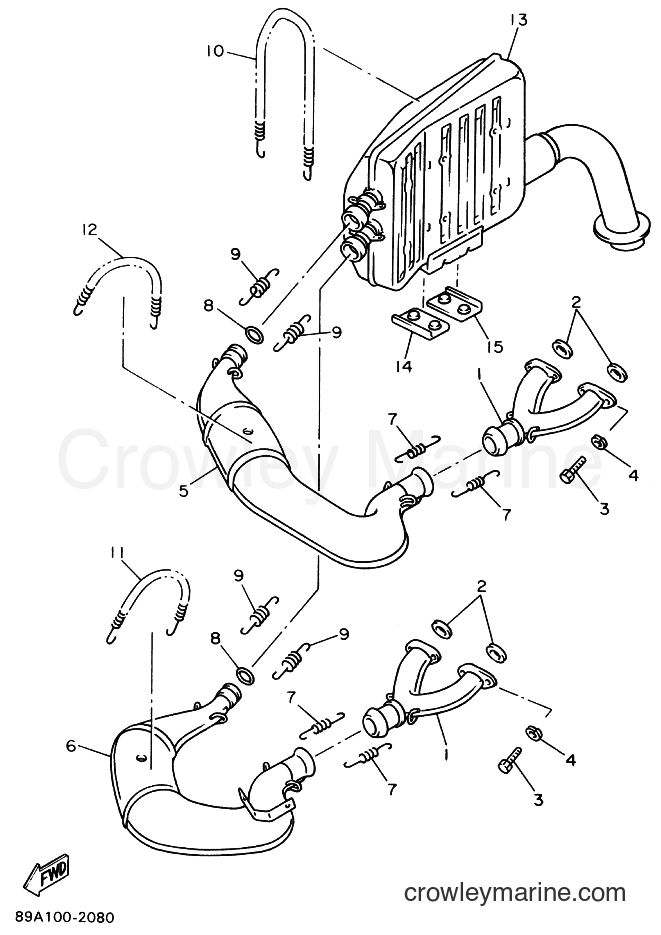 1994 Snowmobile VX750 - VX750 (8BW1) [040] - EXHAUST