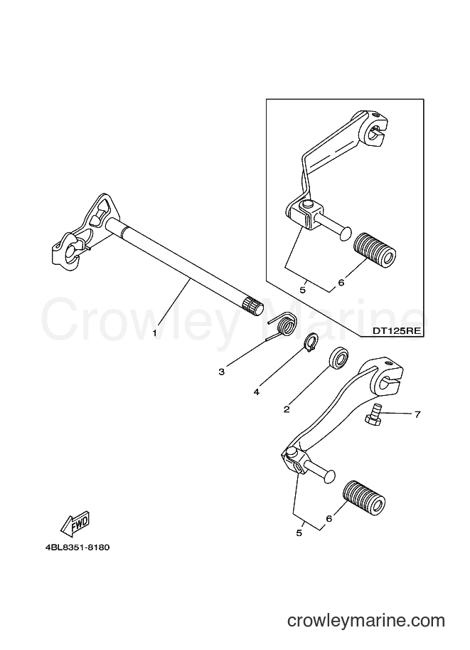 1998 Dirt Bike DT125RE - DT125RE (4DK8) [010] - SHIFT SHAFT