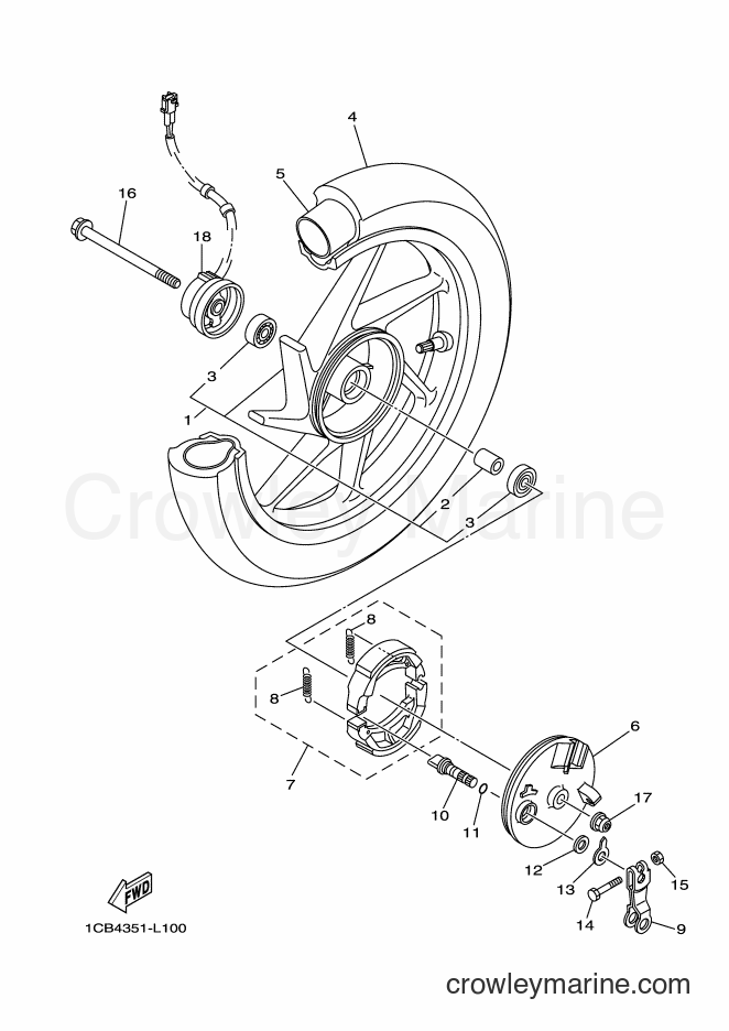 Yamaha Motors ED06 (1CB7) [010] - FRONT WHEEL