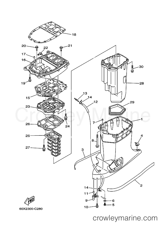 Yamaha Motors Z250FETOL (60X2) [050] - UPPER CASING